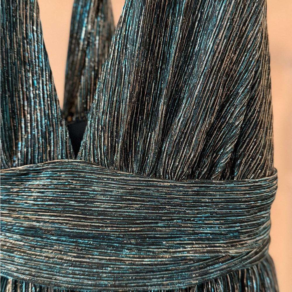 Lulu's Blue Ruched Halter Sundress - Picture 4 of 5